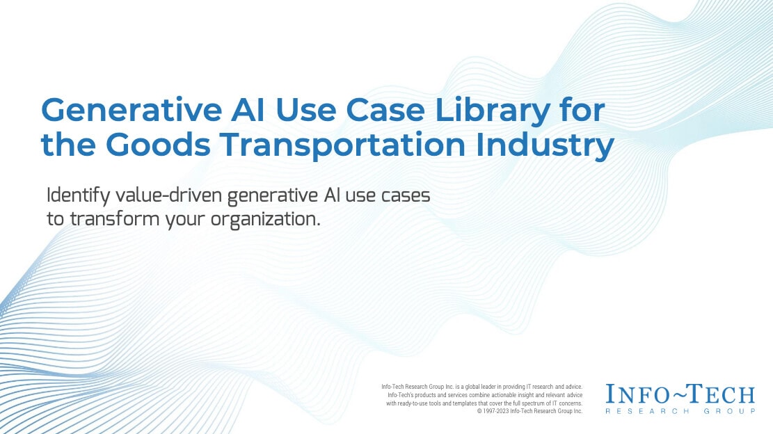 Video still from webinar on Generative AI Use Case Library for the Goods Transportation Industry