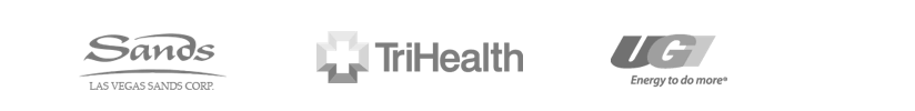 las-vegas sands corps, trihealth, ugi logos